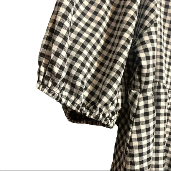 Nasty Gal Gingham Print Puff Sleeve Top Size 14 - Picture 8 of 9